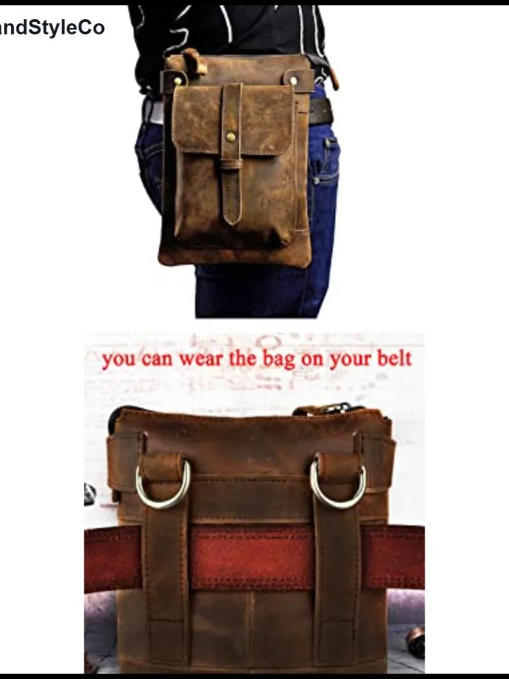 Genuine Leather Messenger Bag Crossbody Satchel Waist Pack Purse